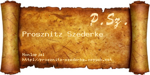 Prosznitz Szederke névjegykártya